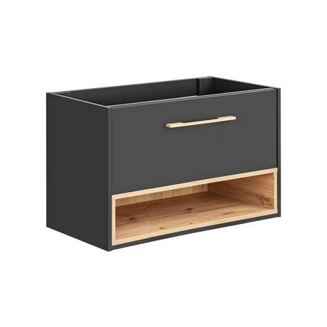 Vente-unique Mobile sotto lavabo sospeso 80 cm Antracite - YANGRA  