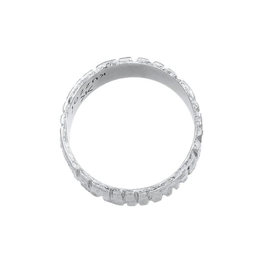 Kuzzoi  Bague Bandring Breit Struktur Gehämmert 925 Silber 