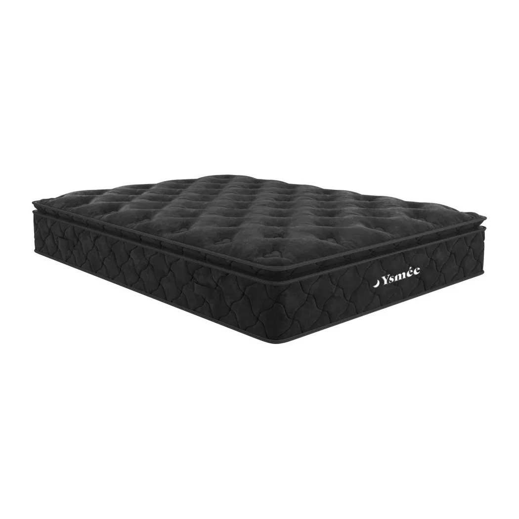 Ysmée - Matelas ressorts ensachés surmatelas intégré BLACK DREAM de DREAMEA PLAY 10, 180x200 cm, Noir