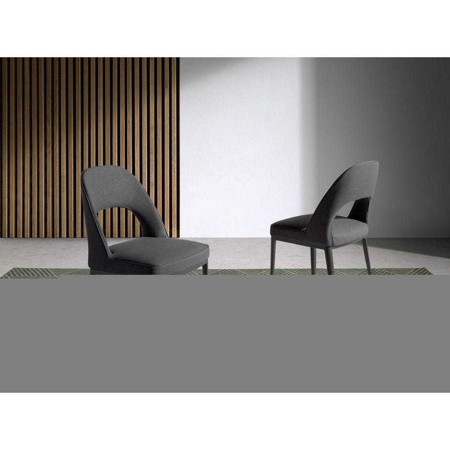 ANGEL CERDA Sedia in tessuto grigio scuro  