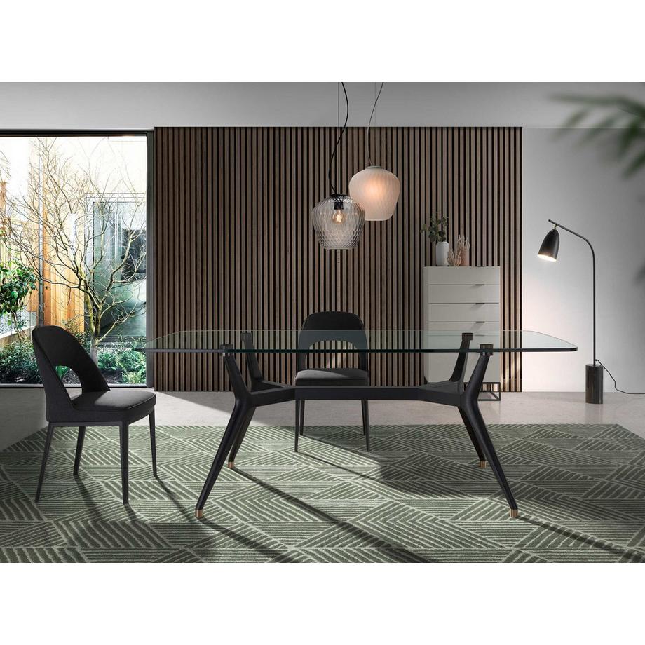 ANGEL CERDA Sedia in tessuto grigio scuro  