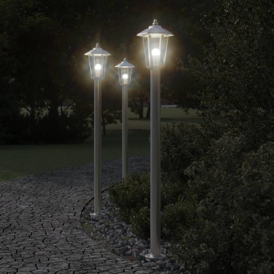 VidaXL Lampadaire d'extérieur acier inoxydable  