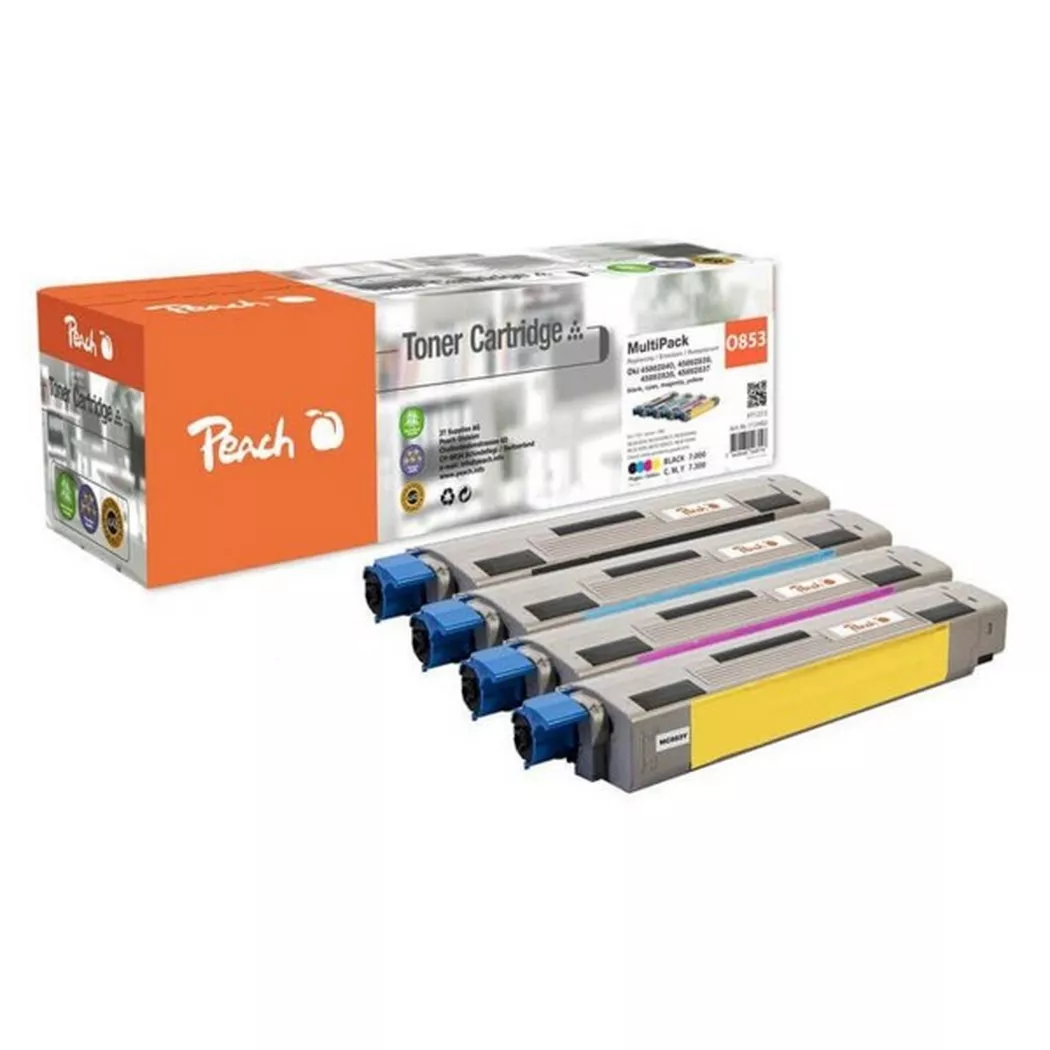 Peach – kompatibilnø­ toner OKI MC 853 MultiPack, bk, c, m, y, Schwarz, 500 Stück