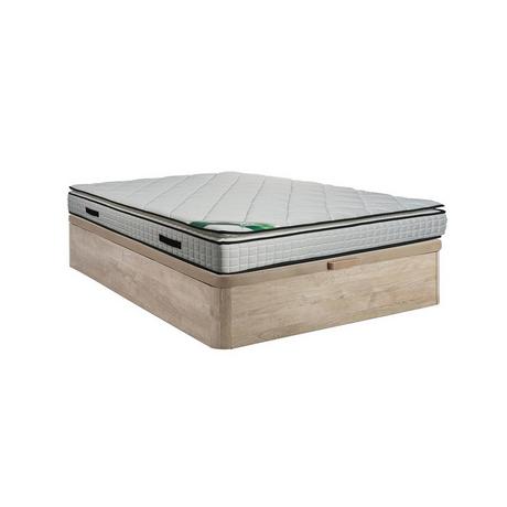 Vente-unique Ensemble 160 x 200 cm sommier coffre naturel clair + matelas mousse et coutil bambou ép.23cm - ADANA de NATUREA  