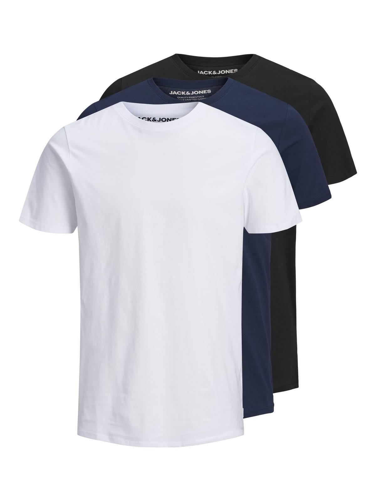 JACK & JONES  Maglietta Uomini Confezione da 3 Vestibilità confortevole-JJEORGANIC BASIC TEE O-NECK 3PK 