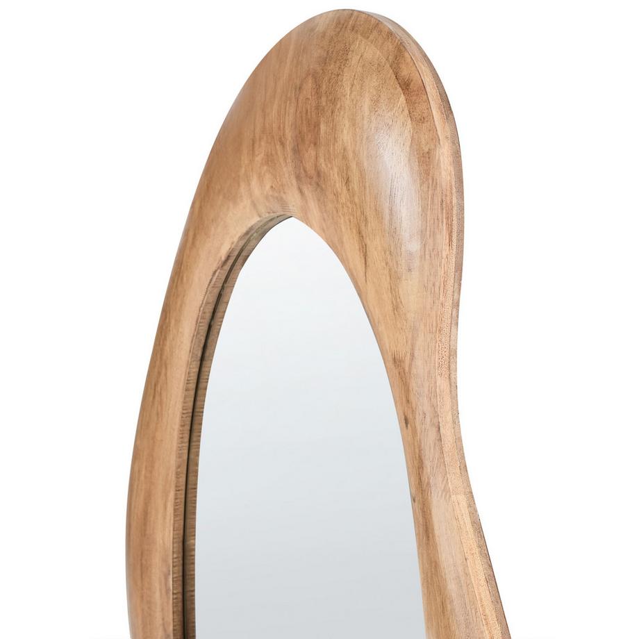 Beliani Wandspiegel aus Gummibaumholz Retro HOURTIN  