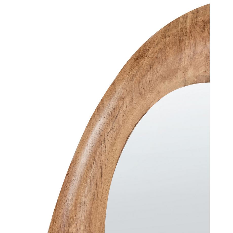 Beliani Wandspiegel aus Gummibaumholz Retro HOURTIN  