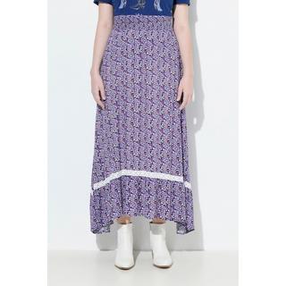 Ulla Popken Midirock Blüten A-Linie Elastikbund  