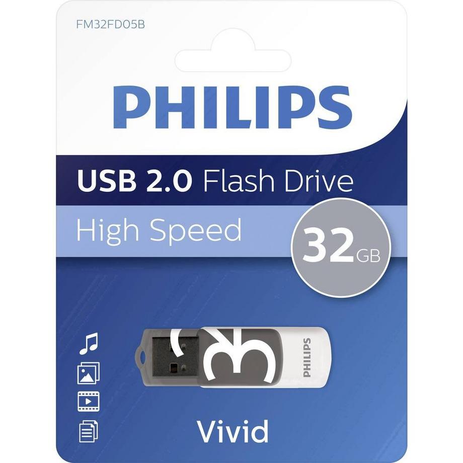 PHILIPS  VIVID USB-Stick 32 GB grau FM32FD05B/00 USB 2.0 