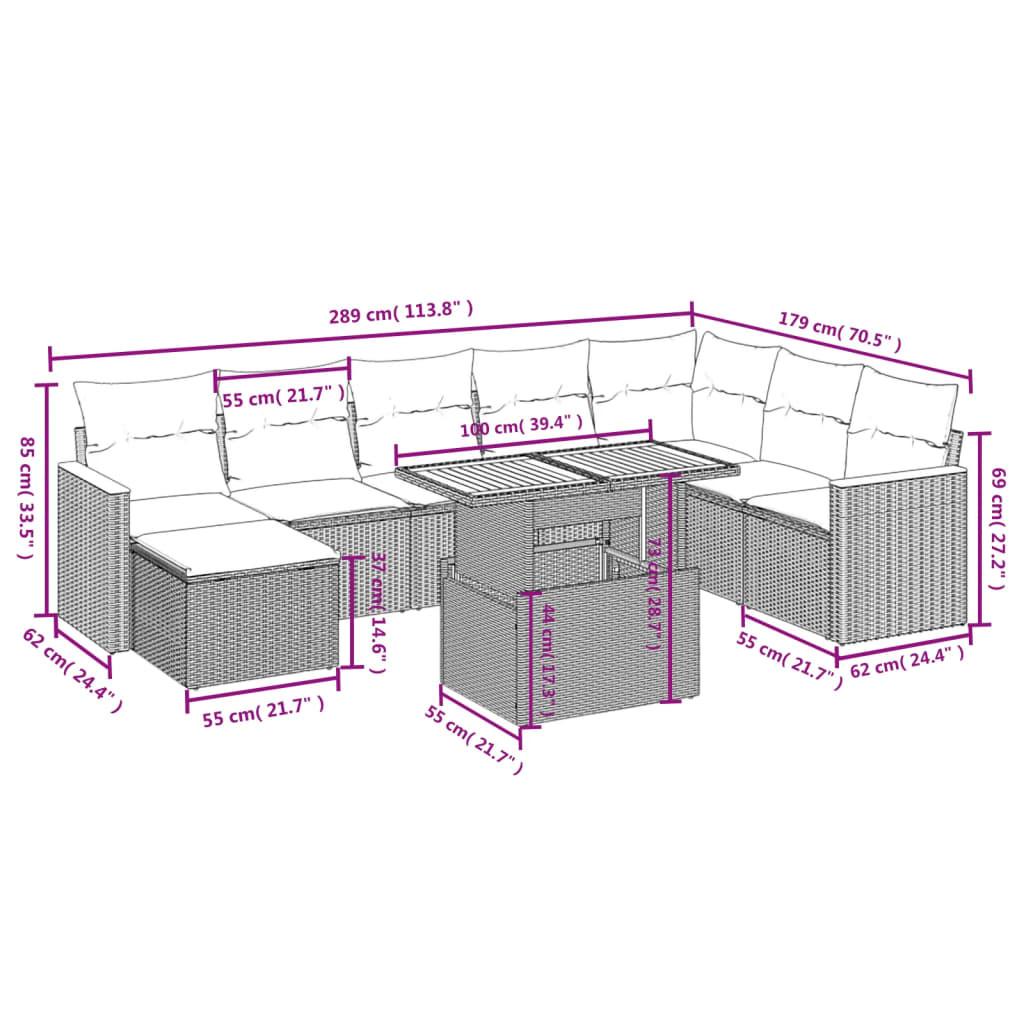 VidaXL Ensemble de canapés de jardin rotin synthétique  