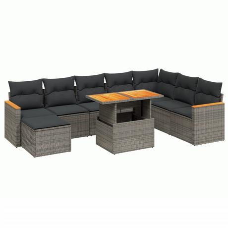 VidaXL Ensemble de canapés de jardin rotin synthétique  