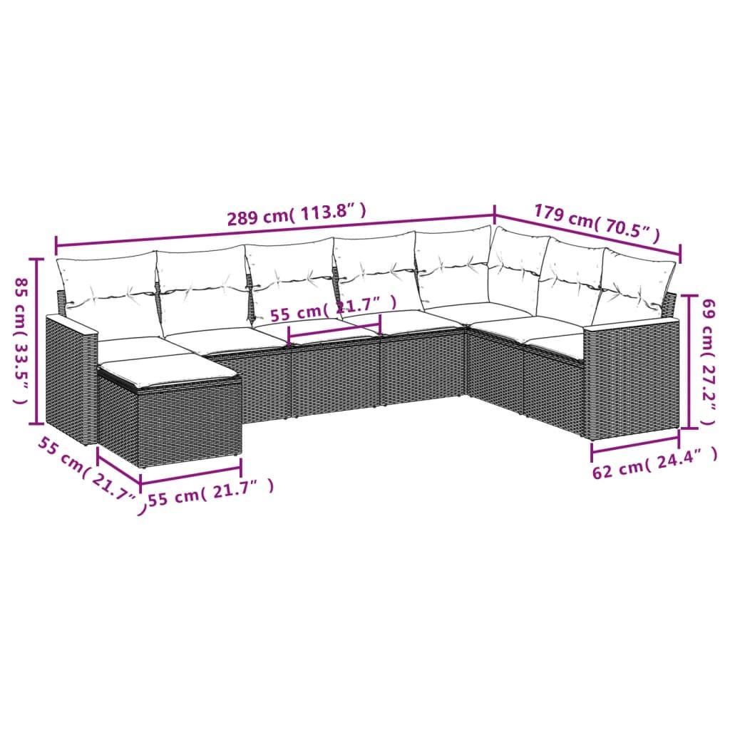 VidaXL Ensemble de canapés de jardin rotin synthétique  