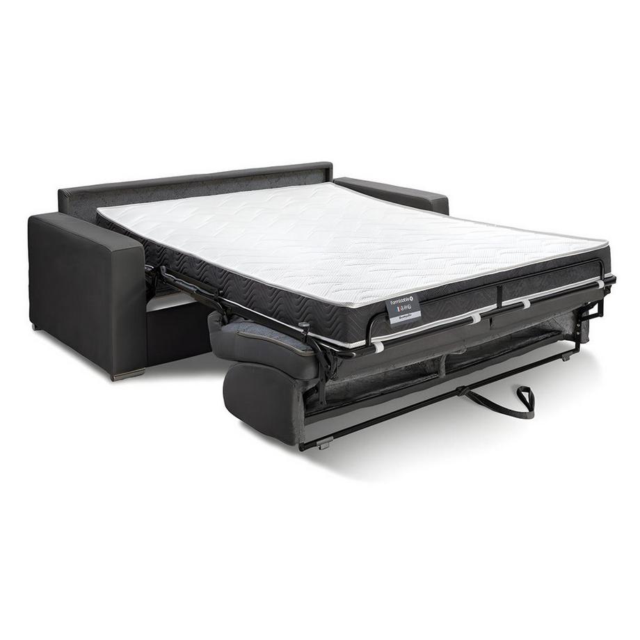 LINEA SOFA Divano letto 4 posti ribalta Doghe larghe 160cm Mater. 16cm Memory foam - in Similpelle Nero - CALITO  