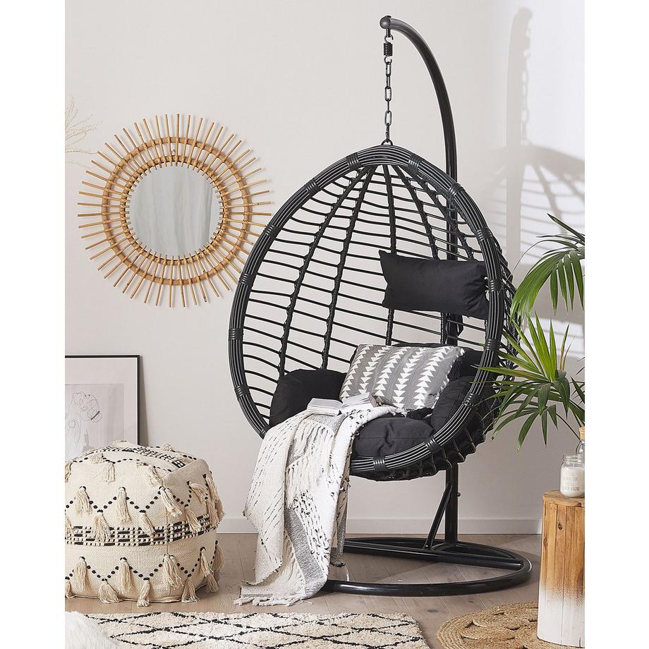 Beliani Hängesessel mit Gestell aus PE Rattan  TOLLO  