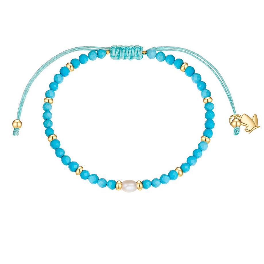 Armband Edelstahl Türkis (rek.) Süßwasser-Zuchtperle