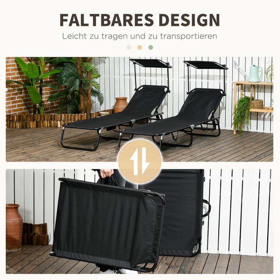 Outsunny ensemble de chaises longues  