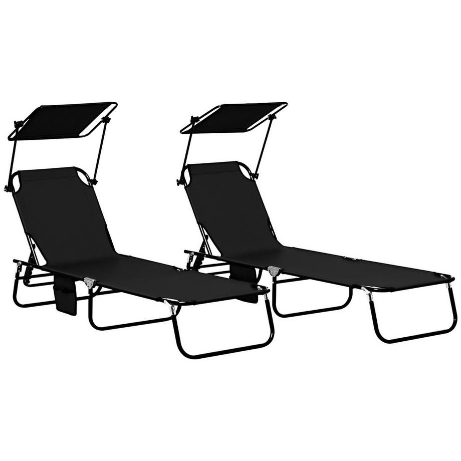 ensemble de chaises longues