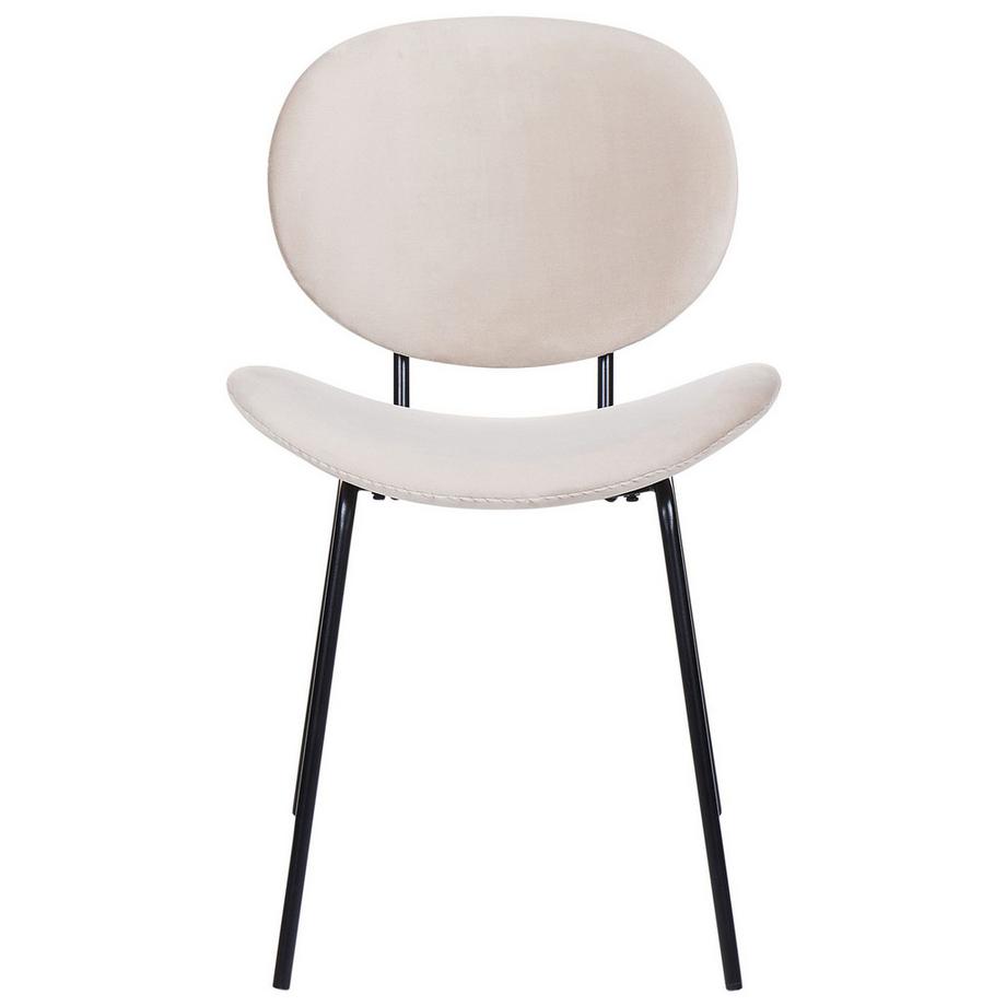 Beliani Lot de 2 chaises de salle à manger en Velours Traditionnel LUANA  