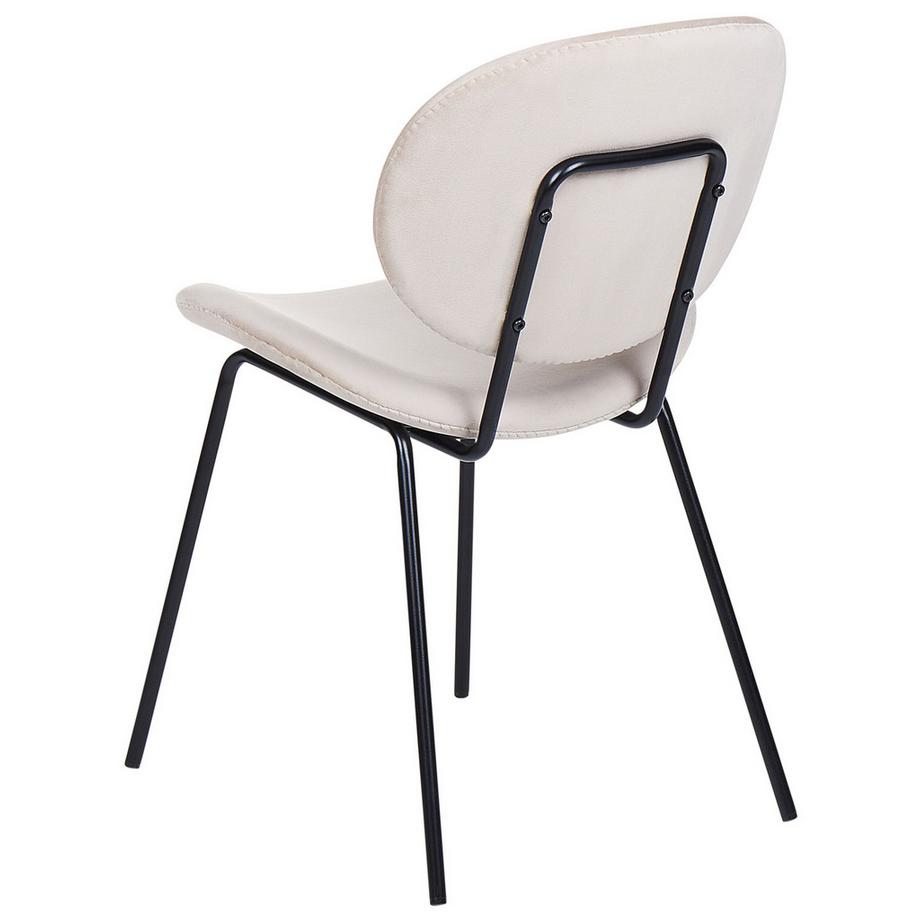 Beliani Lot de 2 chaises de salle à manger en Velours Traditionnel LUANA  