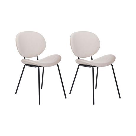 Beliani Lot de 2 chaises en Velours Traditionnel LUANA  