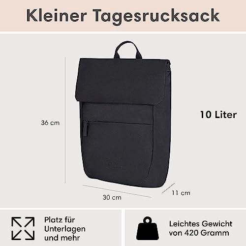 Only-bags.store Sac à dos Small Black - Ronja - Sac à dos moderne avec compartiment pour ordinateur portable pour ville d'affaires universitaire - 10L - Durable - Hydrofuge  