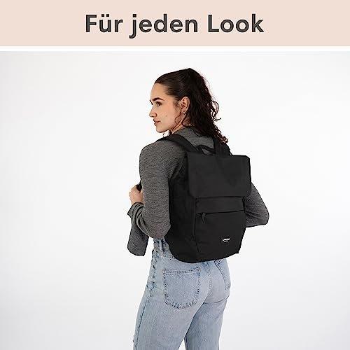 Only-bags.store Sac à dos Small Black - Ronja - Sac à dos moderne avec compartiment pour ordinateur portable pour ville d'affaires universitaire - 10L - Durable - Hydrofuge  