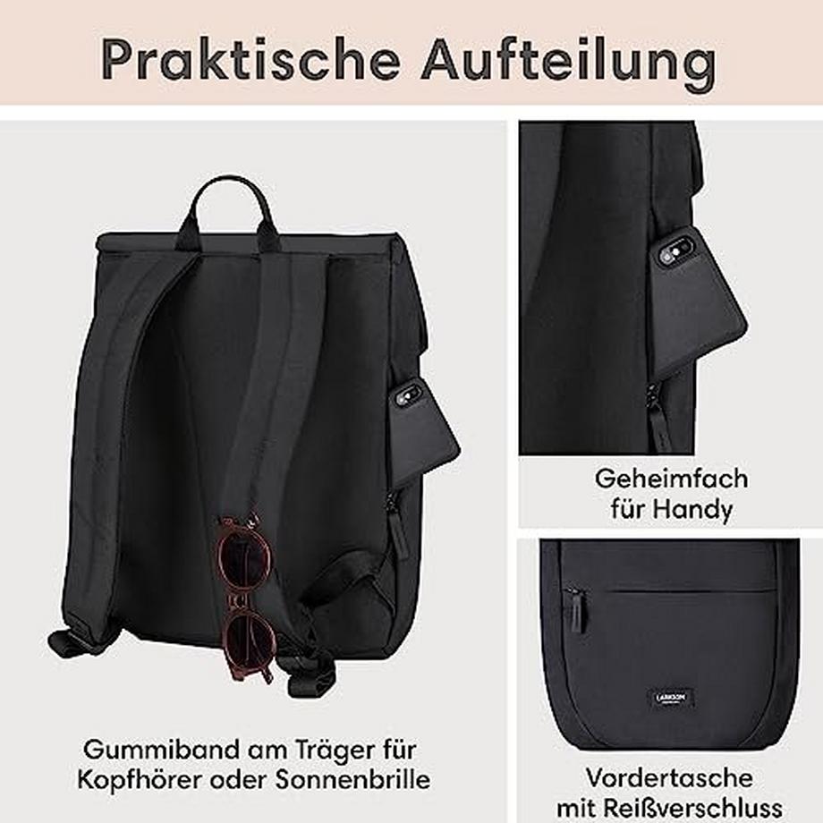 Only-bags.store Ronja Kleiner Moderner Tagesrucksack mit Laptopfach 10L  