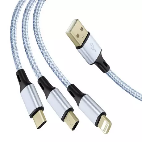 Avizar Câble Multi USB 3 en 1 Tressé Renforcé