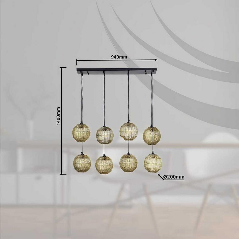 mutoni light Hängeleuchte Hermi II 8xE27  
