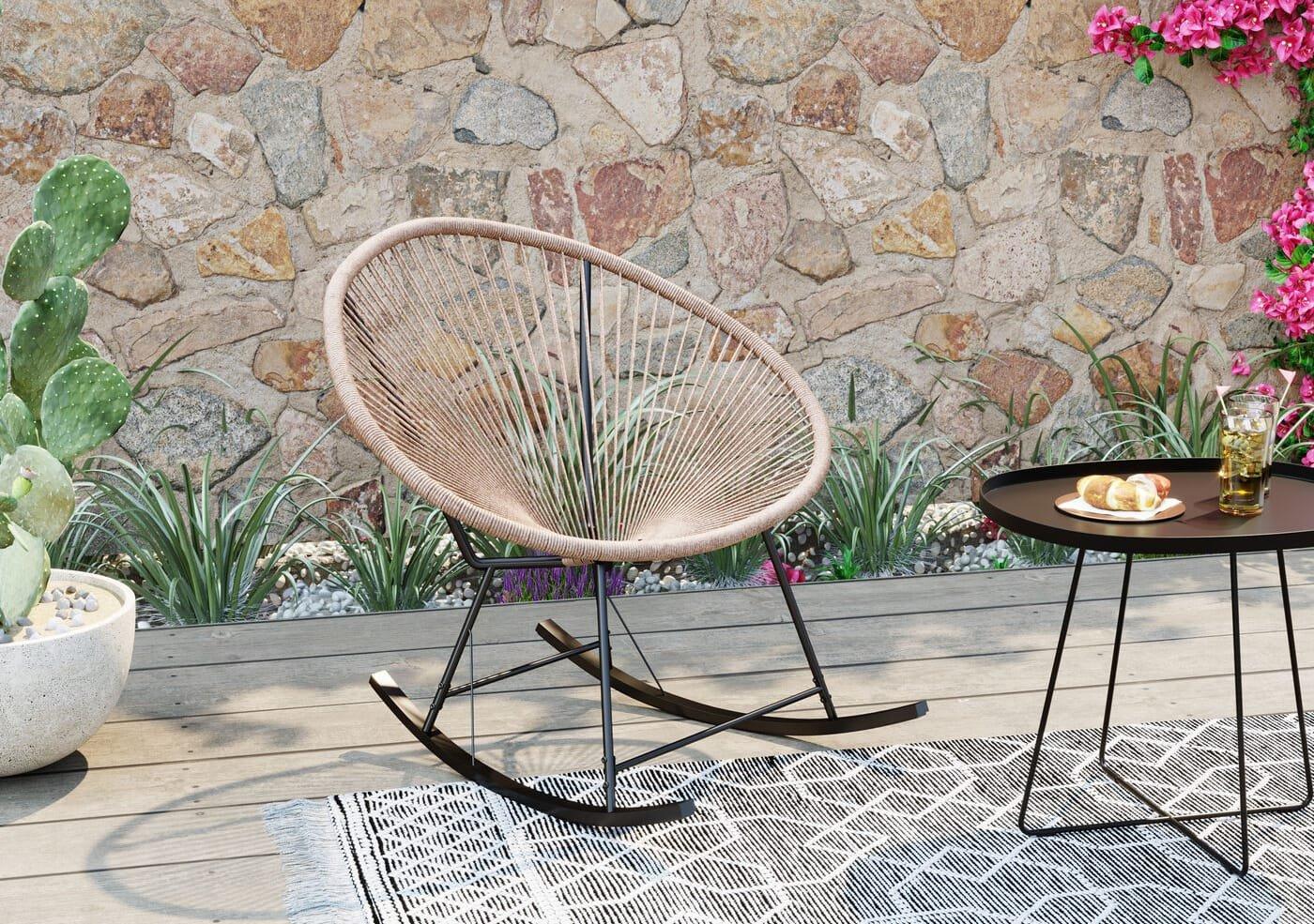 KARE Design Sedia a dondolo Acapulco naturale  