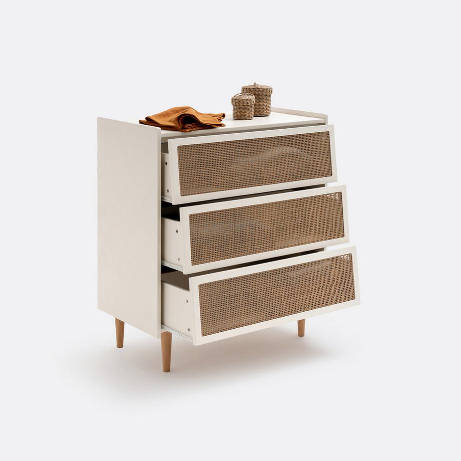 La Redoute Intérieurs Kommode Kaya mit 3 Schubladen aus Rohrgeflecht  