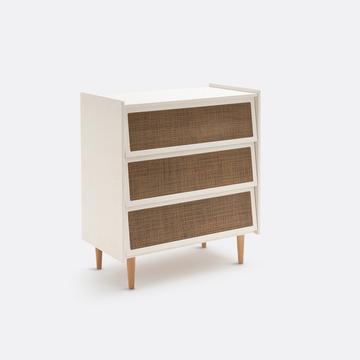 Kommode Kaya mit 3 Schubladen aus Rohrgeflecht
