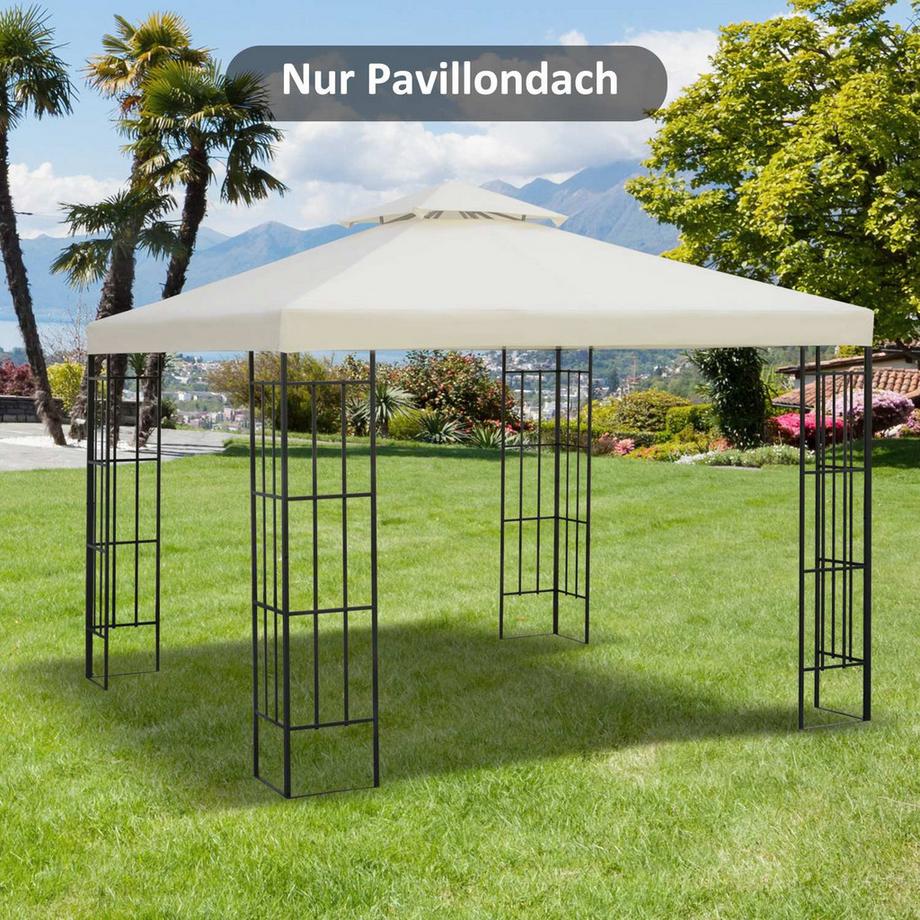 Northio Tetto Di Ricambio Per Gazebo Per Gazebo In Metallo, Gazebo Da Giardino, 3X3 M, Bianco Crema, Poliestere  