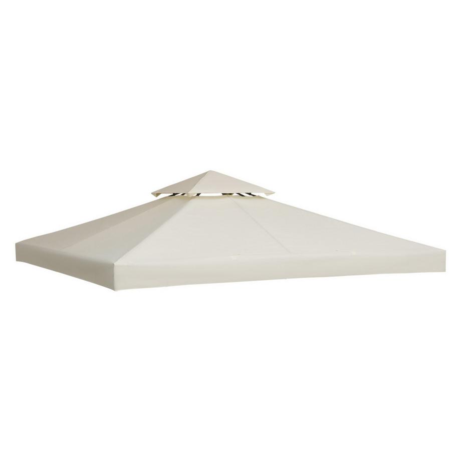 Tetto Di Ricambio Per Gazebo Per Gazebo In Metallo, Gazebo Da Giardino, 3X3 M, Bianco Crema, Poliestere