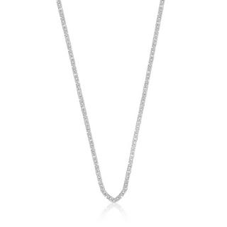 MUAU Schmuck  Collier chaine royale classique en or blanc 750, 2mm, 60cm 