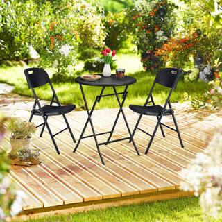 B2X Tavolo da giardino rotondo in effetto rattan  