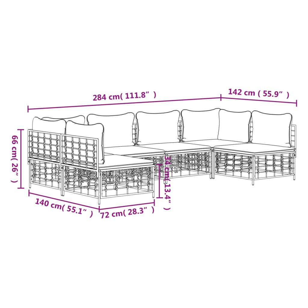 VidaXL Garten lounge set poly-rattan  