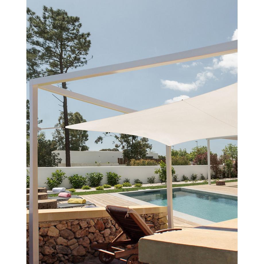 Beliani Voile d'ombrage en Tissu LUKKA  