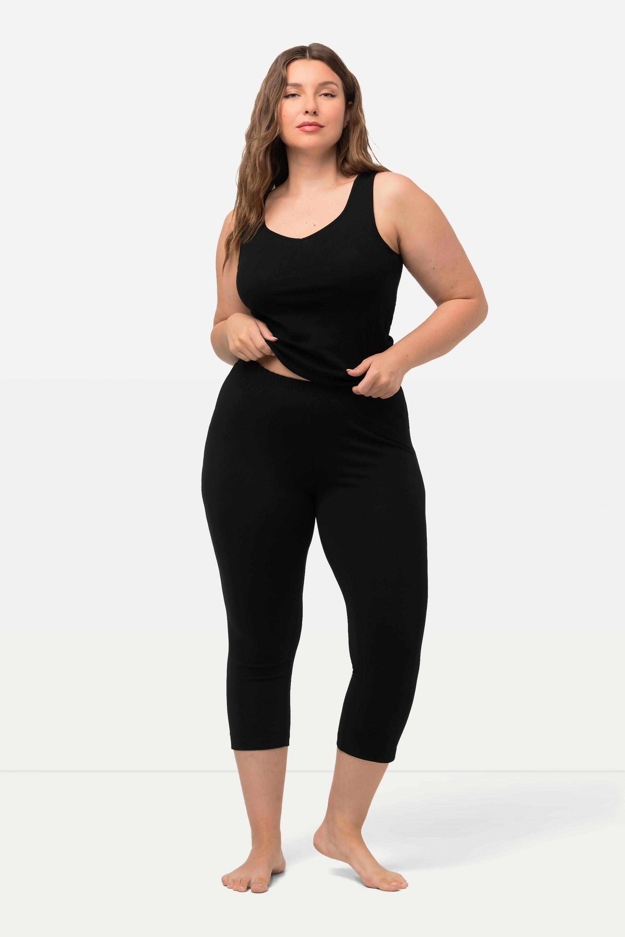 Ulla Popken  Pantalon corsaire longueur 7/8, taille élastique - jusqu'au 68/70 