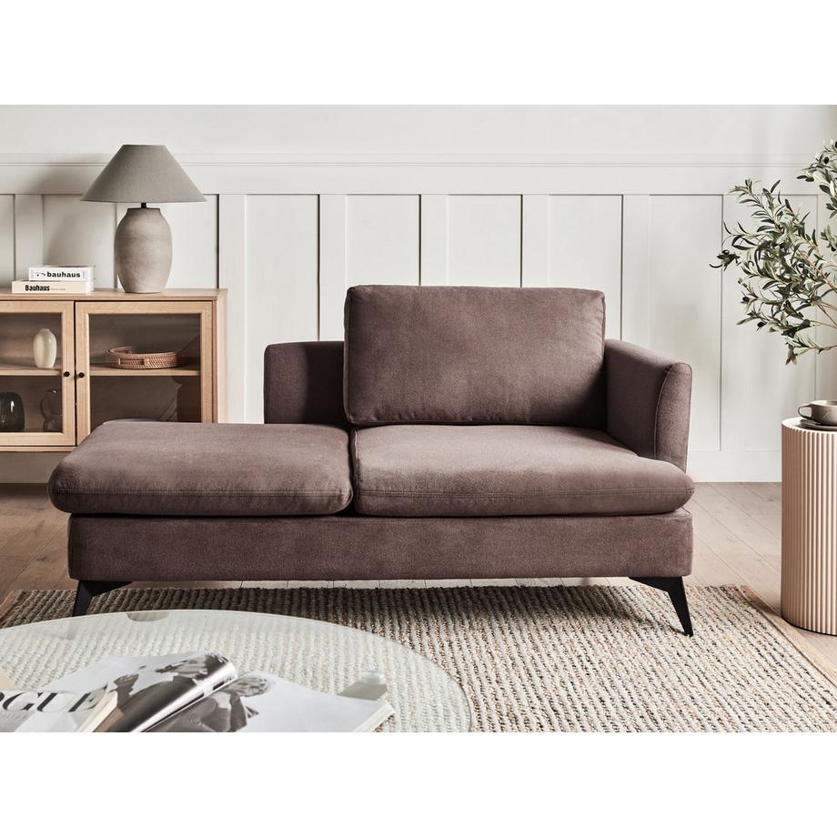 Beliani Chaise longue côté droit en Tissu Traditionnel SIEVOZ  