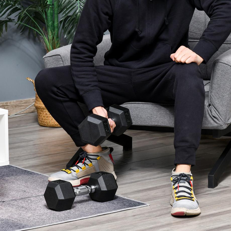 HOMCOM  haltère en caoutchouc 