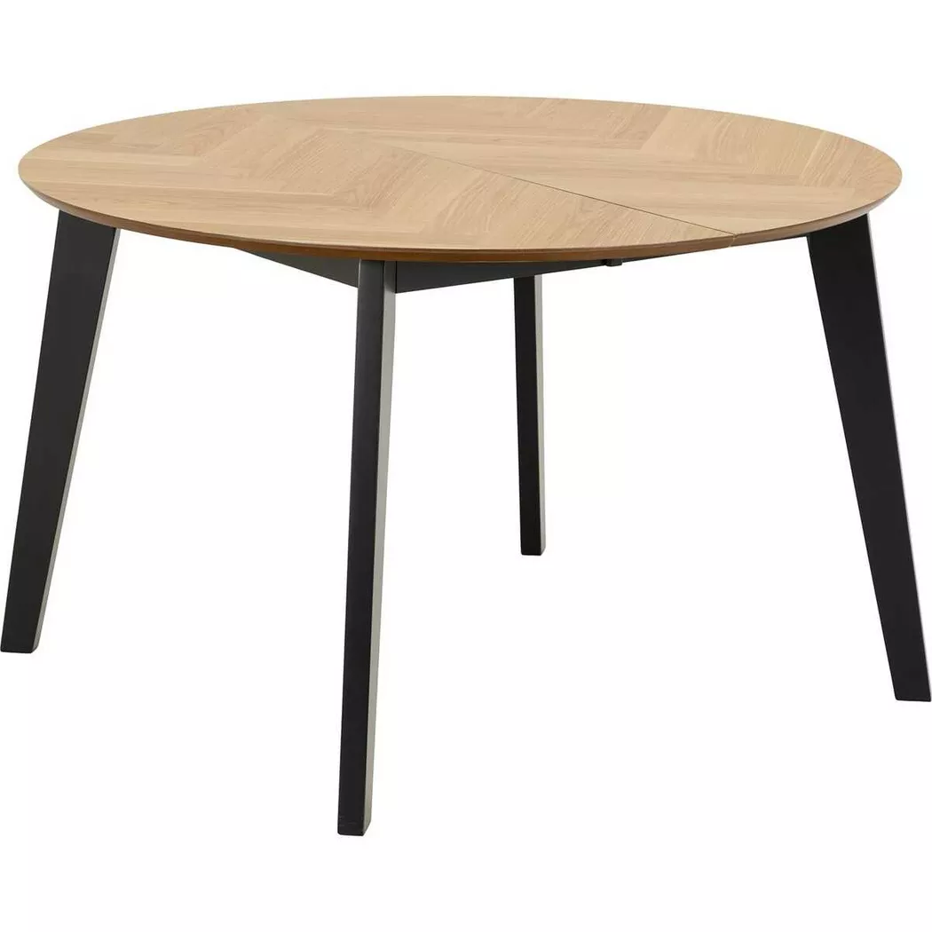 Georgetown Round Dining Table in Oak & Black, none
