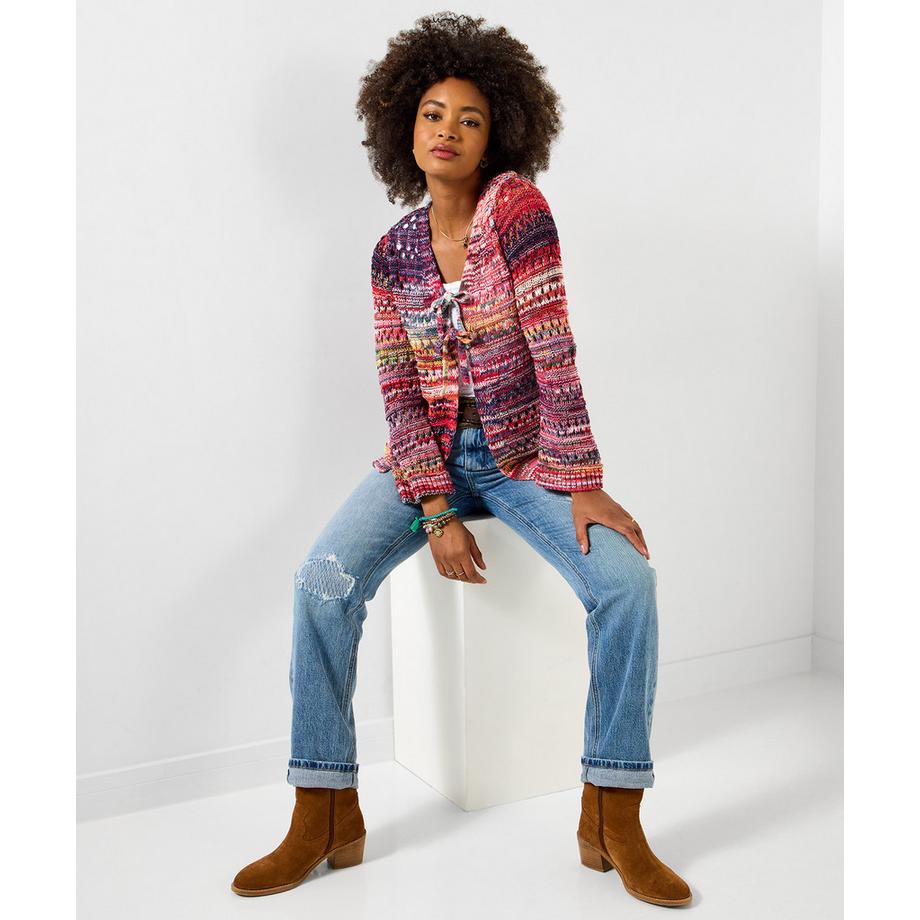 Joe Browns Offene Lochstrick Strickjacke mit Bindeband  