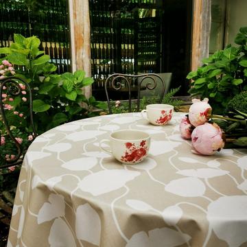 Tischdecke abwaschbar rund oder oval Mohnblumen