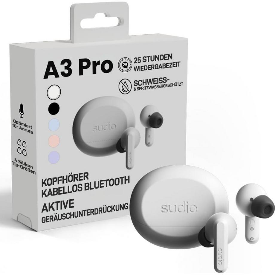 SUDIO  SUDIO-Kopfhörer A3 Pro Weiß In-Ear True Wireless 