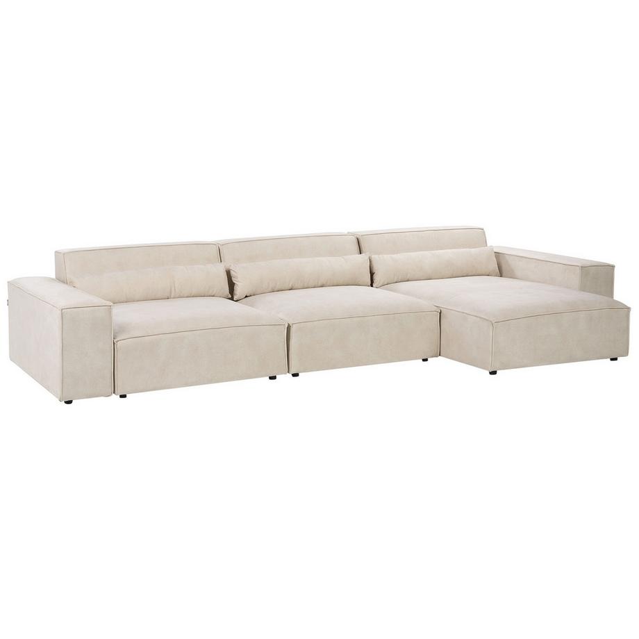 Beliani Ecksofa aus Samtstoff Modern HELLNAR  
