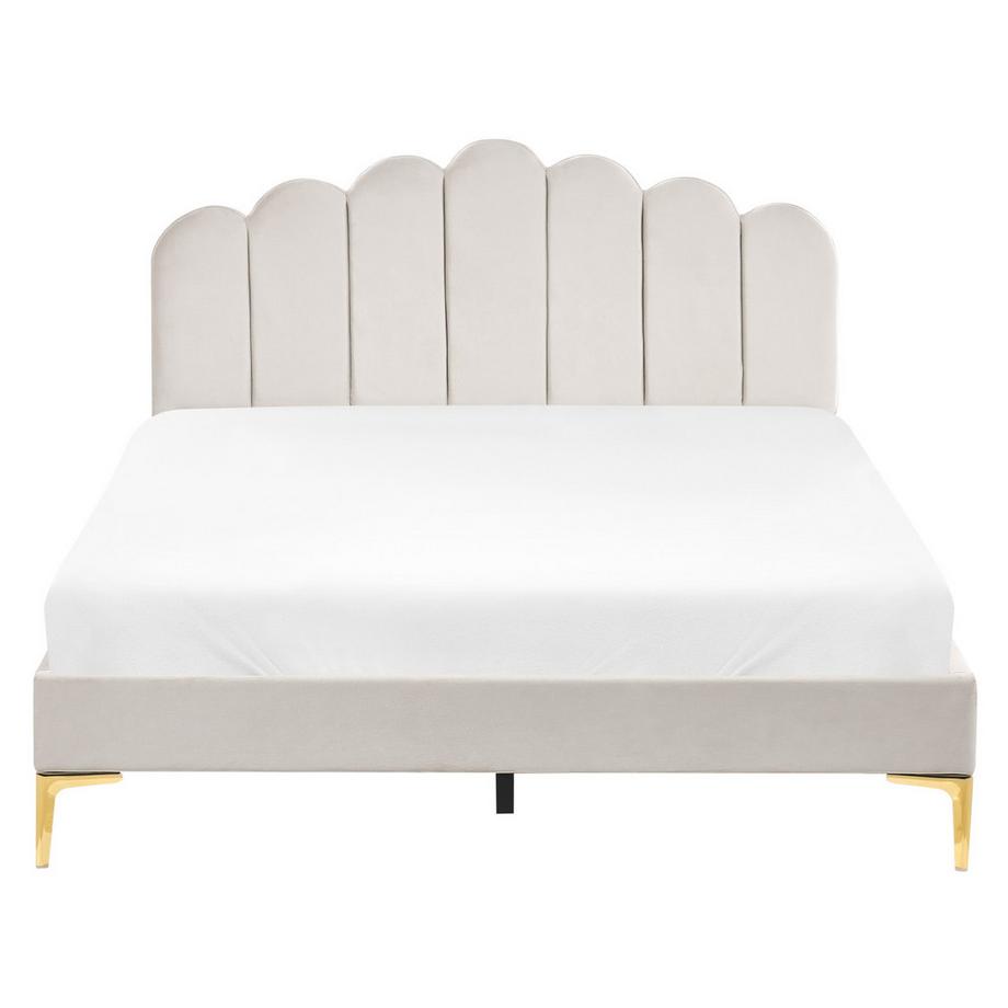 Beliani Bett mit Lattenrost aus Samtstoff Glamourös SAUVIAN  