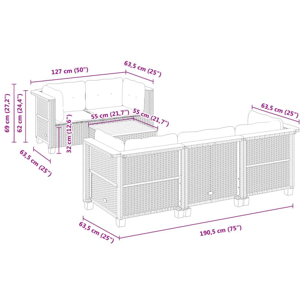 VidaXL Ensemble de canapés de jardin rotin synthétique  