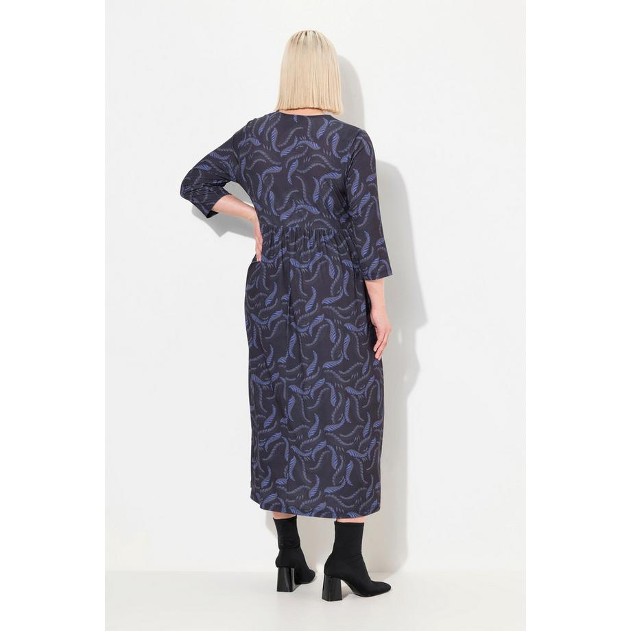 Ulla Popken Jerseykleid A-Linie Alloverdruck  