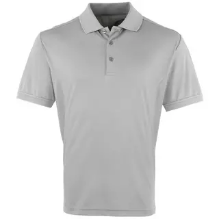 PREMIER Tshirt Polo à manches courtes en tissu Pique Coolchecker  Argent